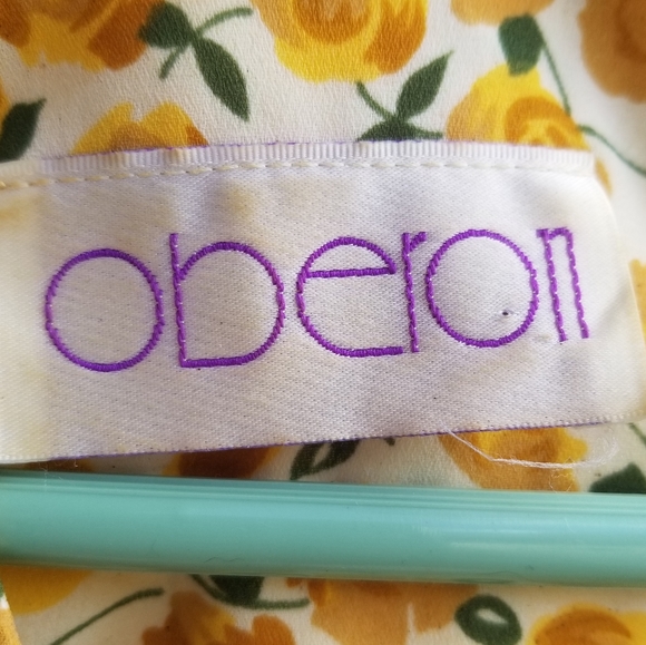 Vintage Oberon yellow rose dress 6 - Picture 5 of 6